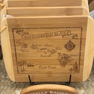 Map of Hawaiian Islands cutting and serving board
